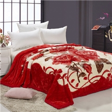 双层超柔精编拉舍尔毛毯婚庆毛毯尚美毛毯