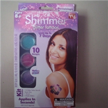 最新TV产品闪光金葱文身防水时尚文身闪光文身套装shimmer