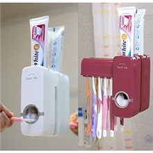 卡通自动牙刷架烤漆印花沙漏牙膏挤压器牙刷架批发