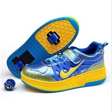 暴走鞋正品儿童男女款滑轮鞋飞行鞋爆走鞋溜冰鞋自动款皮面夏款