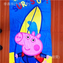 全棉粉色小猪浴巾沙滩巾