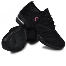 批发夏季跳舞鞋女增高健身鞋舞蹈鞋网面透气现代舞鞋爵士鞋镂空鞋