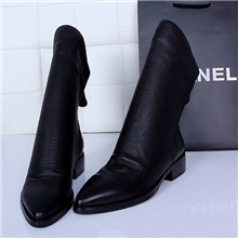 双C家欧美2013原单女鞋尖头女靴真皮靴子时尚后拉链短靴厂家批发