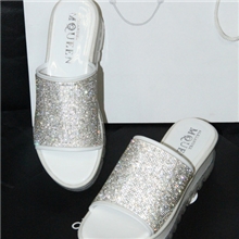 2013欧美单鞋平底真皮瓢鞋夏季凉拖休闲水钻女鞋厂家批发