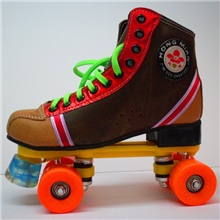 热销330黄棕色款双排溜冰鞋轮滑鞋花样溜冰鞋双排旱冰鞋