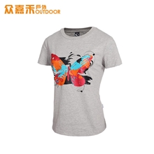 降促*shehe/极星女装蝴蝶文化T运动休闲t恤95344特价