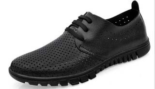 于心新款时尚潮流英伦休闲鞋真皮男鞋驾车鞋透气皮鞋镂空低帮鞋