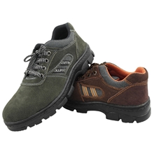 防砸防刺劳保鞋厂家批发反绒牛皮钢包头户外安全防护鞋钢板工作鞋