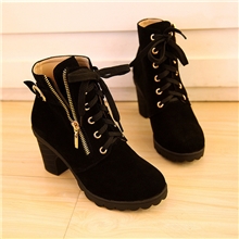 &ldquo;冬季新品&rdquo;女鞋磨砂皮女靴子粗跟高跟短靴防水台双用雪地靴女