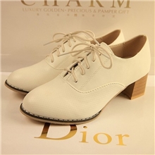 供应新款欧洲站裸色高跟鞋韩国公主单鞋女方跟粗跟英伦风女鞋子