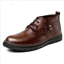 帕达索冬季男靴子真皮男士棉鞋雪地靴男短筒保暖棉靴短靴马丁靴