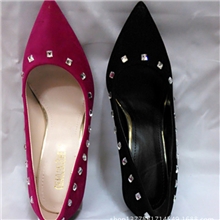 2013秋季新款欧美时尚女鞋中跟浅口绒布女单鞋工作女式单鞋