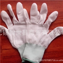 厂家直销尼龙PU点指防静电手套无尘室PU浸指手套无锡货源