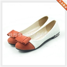 【9.4备货节】拼色蝴蝶结浅口圆头平底鞋秋鞋单鞋芭蕾鞋女鞋子
