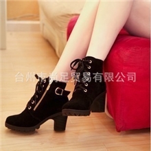 2013新款秋冬子女粗跟单靴女鞋高跟秋靴圆头马丁靴春秋短靴