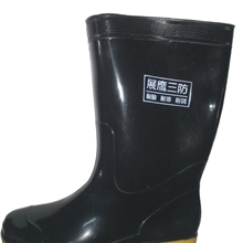 中筒雨鞋pvc黑色雨鞋牛筋雨鞋三防鞋男式雨鞋