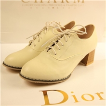 白色裸色高跟鞋单鞋韩国公主粗跟大码女鞋牛筋底中跟漆皮英伦单鞋