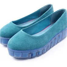 2013夏季新款仿真皮舒适浅口圆头透明松糕牛筋底厚底女士单鞋女鞋