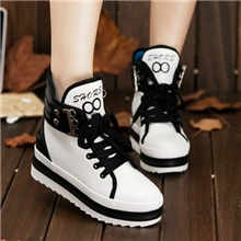 秋款内增高运动休闲女鞋单鞋厚底松糕旅游鞋高帮鞋女韩版潮