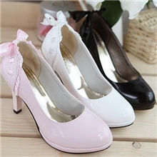 春夏高跟鞋韩国公主单鞋韩版女单鞋潮后蝴蝶结外贸鞋子瓢鞋