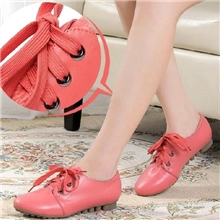 2013新款显瘦真皮橡胶底单鞋女鞋糖果色前系带豆豆鞋工作鞋厂家
