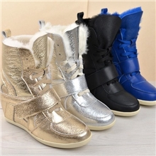 欧洲站2013秋冬外贸新款皮毛一体内增高短靴批发