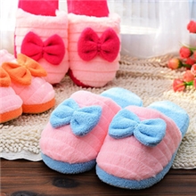 冬季女士可爱新款蝴蝶结棉拖鞋拖鞋家居室内拖鞋软底保暖批发