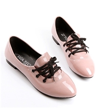 混批2011新款可爱头平跟前系带亮晶晶漆皮实体热批四季大码单鞋