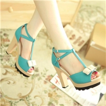 2013新款T字搭扣时尚鱼嘴性感蝴蝶结甜美超高跟气质女凉鞋