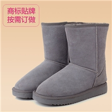 雪地靴厂家5825中筒磨砂皮冬款温州生产订做基本款爆款批发