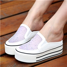 2013夏季新款厚底拖鞋批发水钻网面松糕底韩版凉拖女士款