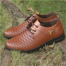 新款男士单鞋正品真皮男鞋透气舒适系带小圆头中药保健香鞋