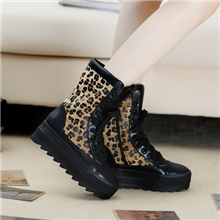 2013春秋冬季最新款女鞋厚底高筒马毛豹纹女靴靴子女鞋单鞋批发