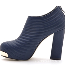 莫蕾寇蕾正品女鞋2013秋冬新款欧美防水台l裸靴厚底粗跟高跟单鞋