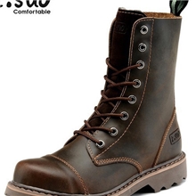 走索男鞋牛皮磨砂皮军靴高帮潮流男靴马丁靴雪地靴男皮鞋高帮靴