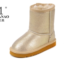 法国米兰奥5281儿童靴雪地靴中筒靴童靴女童鞋保暖靴男童靴