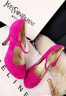 2013新款淘宝热销小辣椒同款女鞋精致女人情调磨砂皮搭扣高跟鞋