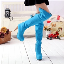 最新冬季侧拉链磨砂防水台短毛绒雪地长靴