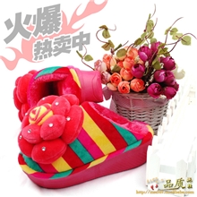 2013新款玫瑰花高跟棉拖鞋防滑增高摇摆鞋慈溪棉拖鞋批发