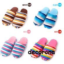 家居棉拖鞋条纹拖鞋地板拖鞋秋冬时尚拖鞋
