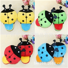 新款糖果色卡通棉鞋甲虫短毛绒半包跟卡通棉鞋可爱卡通保暖棉拖鞋