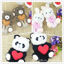 2013新款卡通情侣保暖棉拖鞋鞋爱心卡通家居棉鞋熊猫/兔子/浣浣熊