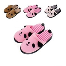 2012秋冬新款可爱条纹熊猫棉拖鞋居家棉拖鞋棉拖鞋卡通