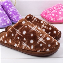 好贸百货特价销售拖鞋新款冬经典圆点吹气男女拖鞋棉拖家居鞋