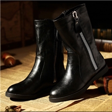 2013马丁靴女英伦中筒靴双拉链秋冬女鞋新款女靴平跟短靴批发