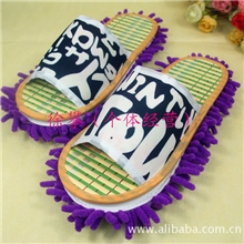 正品拖鞋批发字母夏款竹底雪尼尔可拆洗懒人情侣擦地拖鞋拖地