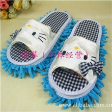 猫咪薄棉底春夏款雪尼尔可拆洗居家清洁防滑懒人地板擦地拖鞋