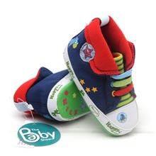 【清仓】深蓝小恐龙卡通婴儿鞋宝宝鞋软底防滑高帮鞋学步鞋