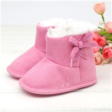 冬季粉色毛毛靴婴儿靴学步鞋宝宝鞋