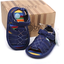夏季蓝色男童凉鞋婴儿鞋学步鞋胶底凉鞋